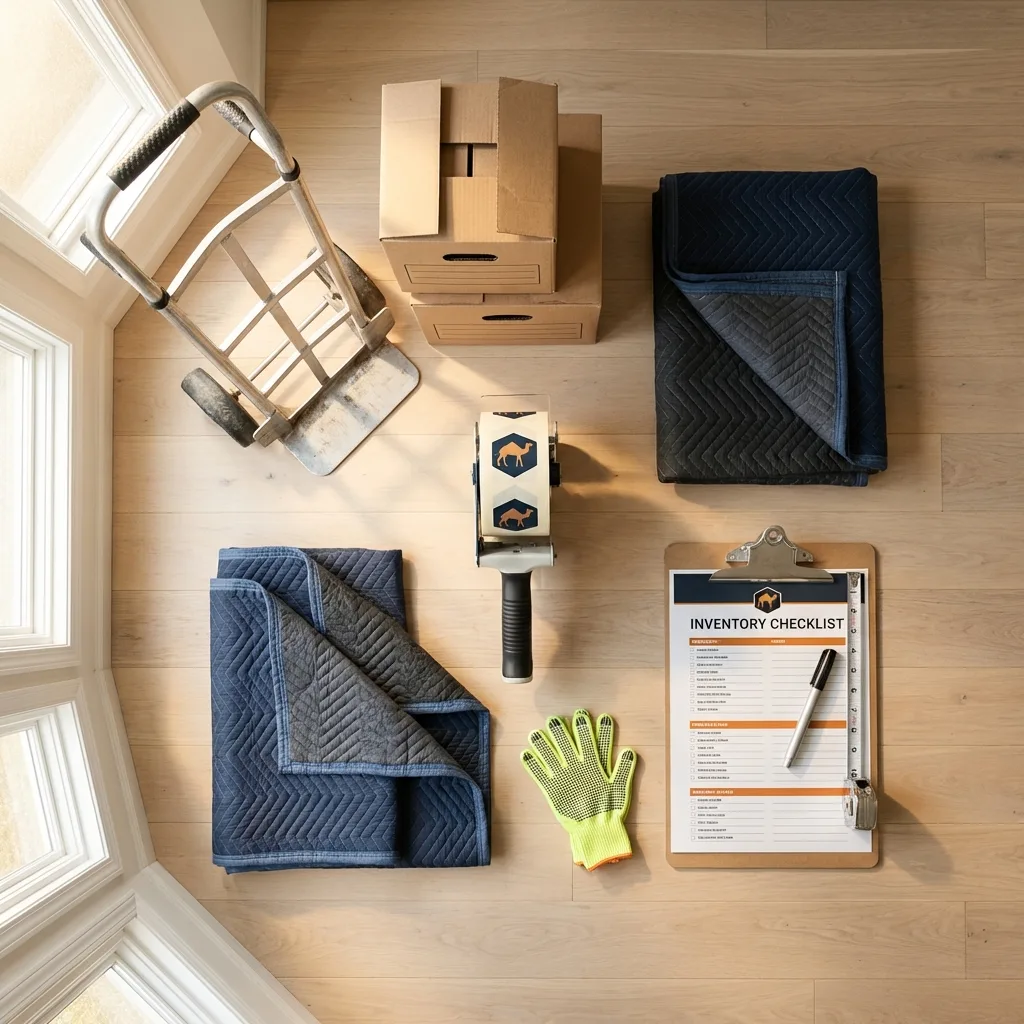 Professional moving supplies and packing materials layout for Sun Prairie residential relocations